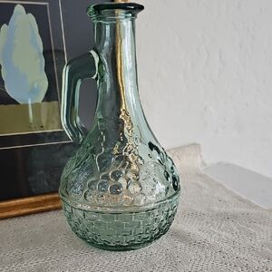 Vintage Tinted Green Glass Cruet